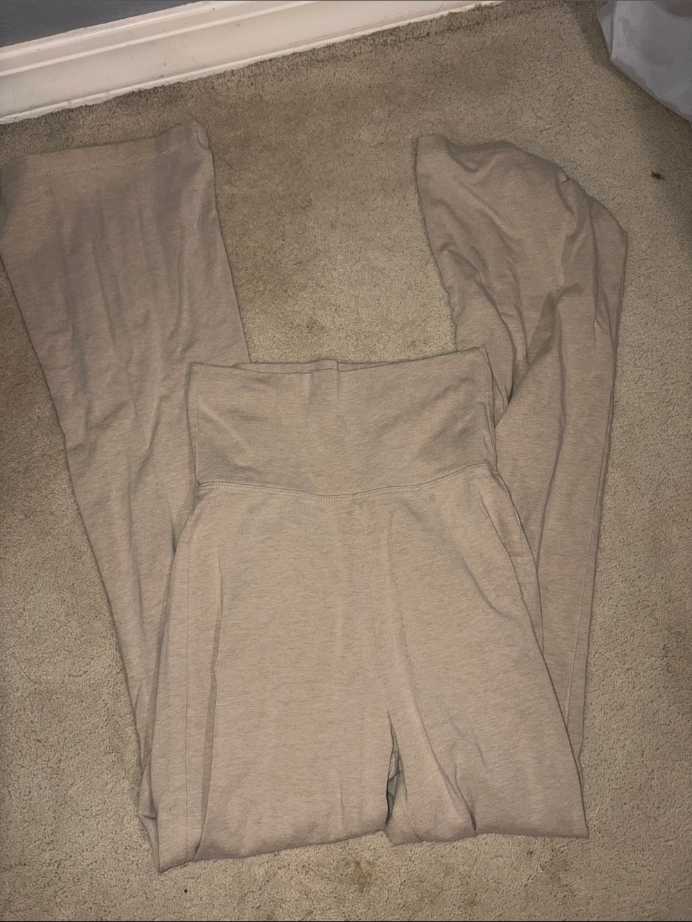 Zenana Outfitters Neutral Beige High-Waist Wide-Leg Leggings